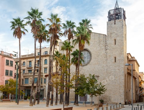 Preview: Mercadal Church On The Constitution Square In Girona.