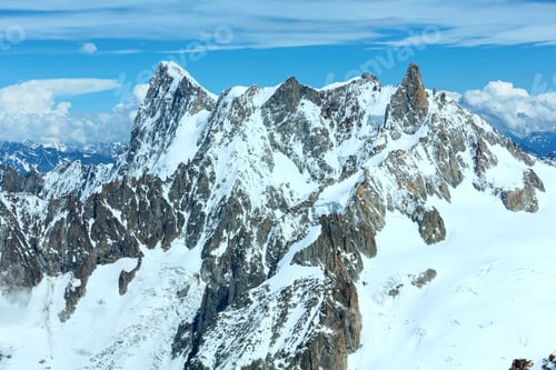Preview: Mont Blanc Mountain Massif Summer Landscape(View From Aiguille Du Midi Mount, French )