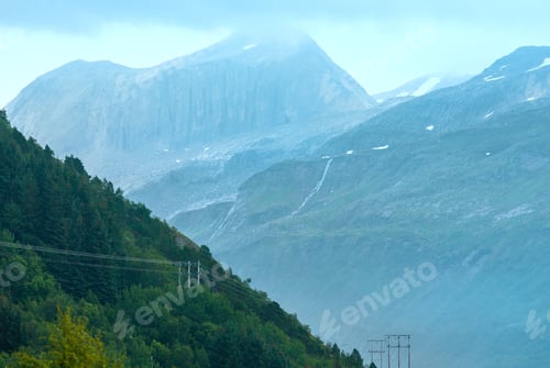 Preview: Cloudy Summer Mountain View (Near Glomfjorden, Nordland, Norway)