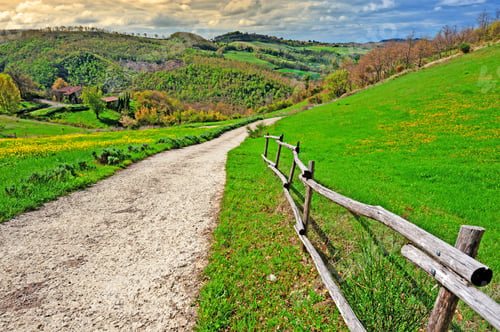 Preview: Farmhouses On The Slopes Of The Apennines, Sunset