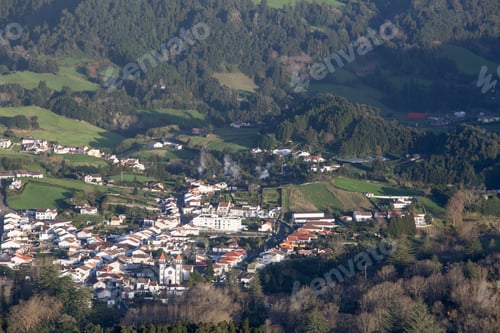 Preview: Furnas Valley Of Sao Miguel Island Panorama Azores Portugal