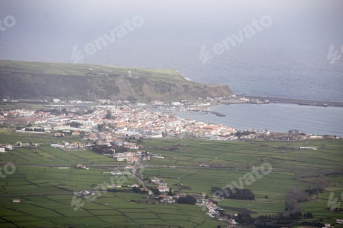 Preview: Farm Fields From Serra Do Cume Viewpoint In The Terceira Island In Azores Portugal