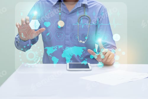 Preview: Medicine Doctor Working With Modern Computer Interface As Concept