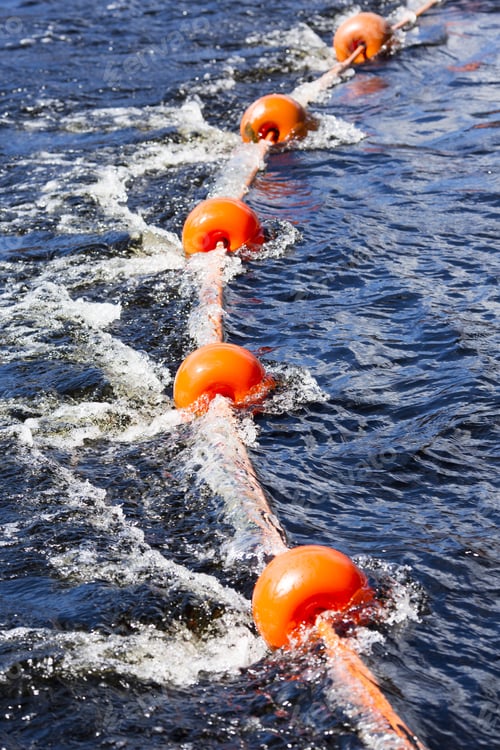 Preview: Buoys In The River With A Strong Current.
