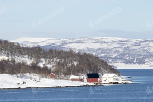 Preview: Winter Landscape Of The Norwegain Sea Near Tromso North Of Norway