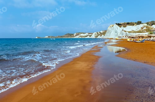 Preview: Xi Beach With Red Sand. Morning View (Greece, Kefalonia). Ionian Sea.