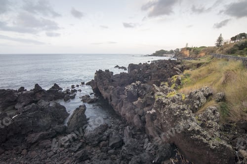Preview: Coast Of Traditional Azores Village In Terceira Sao Mateus Da Calheta Azores Islands Portugal.
