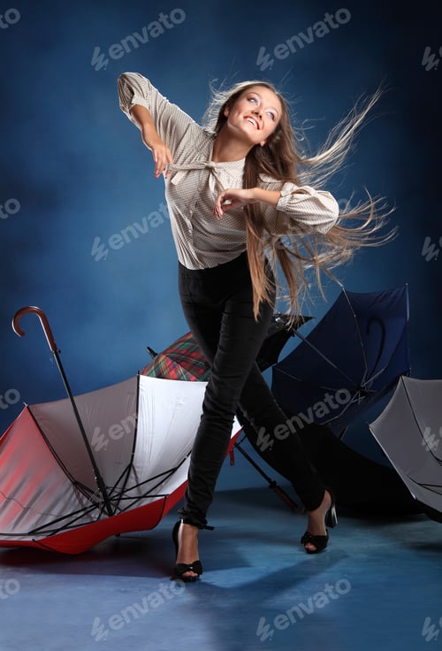 Preview: Portrait Of A Girl With Wind In Her Hair