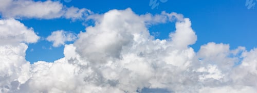 Preview: White Clouds In The Blue Azure Sky. Summer Good Weather Background.