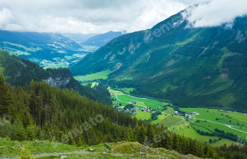 Preview: Alps Mountains Summer View And Village In Valley (Austria)