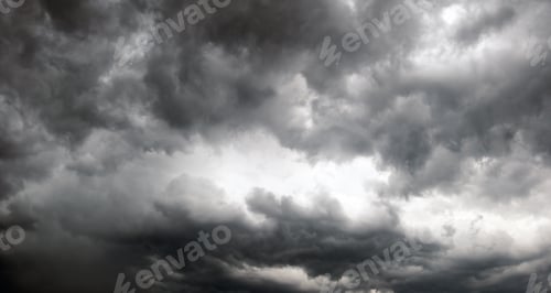 Preview: Overcast Sky With Storm Clouds. Four Shots Composite Picture.