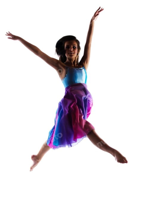 Preview: Silhouette Of A Beautiful Female Modern Jazz Contemporary Style Dancer Isolated On A White