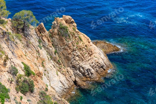 Preview: Summer Sea Rocky Coast Landscape (Spain). View From Above.