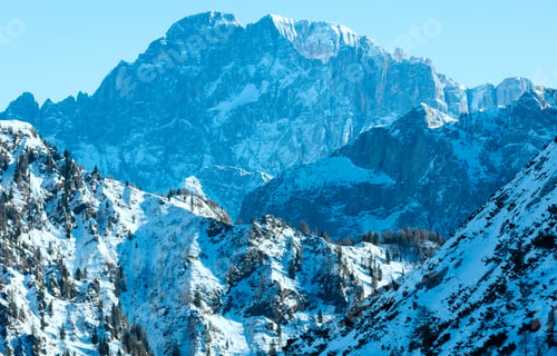 Preview: Winter View On Marmolada Mountain From Lago Fedaia (Trentino , Province Of Belluno, Italy).