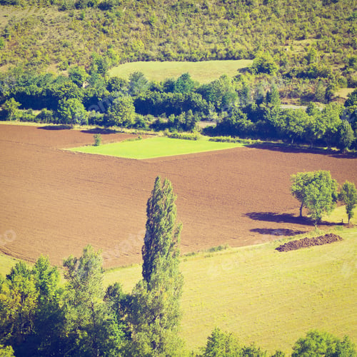 Preview: Plowed Sloping Hills In France, Instagram Effect