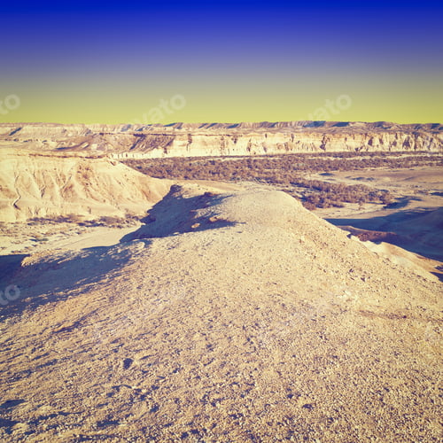 Preview: Rocky Hills Of The Negev Desert In Israel At Sunset, Instagram Effect