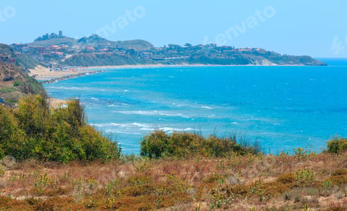 Preview: Paradise Sea Bay With Azure Water And Beach. View From Coastline, Torre Di Gaffe, Agrigento