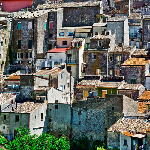 Preview: View To Historic Center City Of Mussomeli In Sicily
