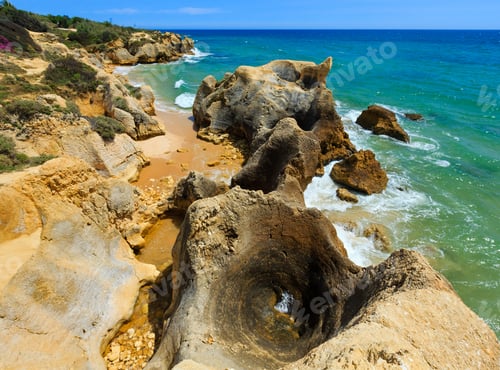 Preview: Summer Atlantic Rocky Coast View (Albufeira Outskirts, Algarve, Portugal).