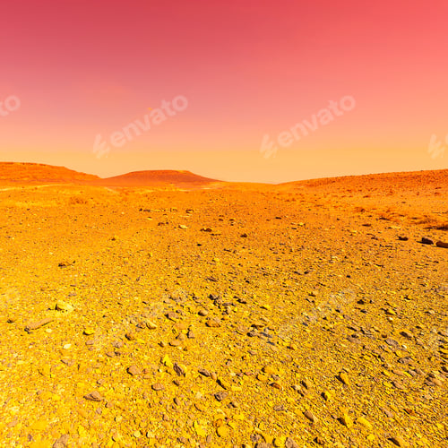Vista previa: Rocky Hills Of The Negev Desert In Israel. Breathtaking Landscape And Nature Of The Middle East At