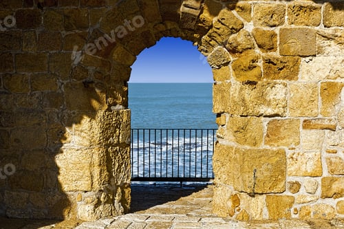 Preview: The City Beach Located Adjacent To The Sea Walls Of Akko In Israel. View On A Fortification Of An