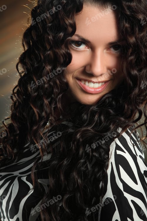 Preview: Portrait Of Beautiful Girl With Luxurious Brown Hair