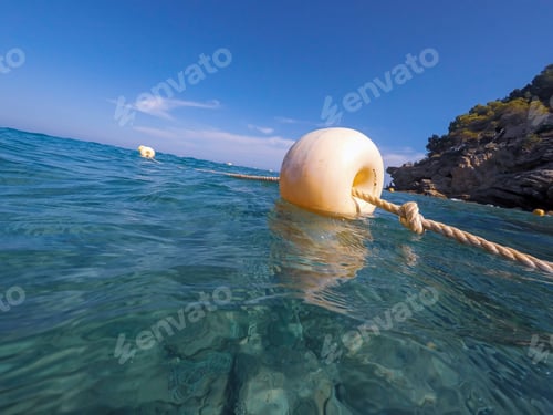 Preview: Underwater Image Benissa Coast With Yellow Buoys Alicante Province Spain Mediterranean Sea