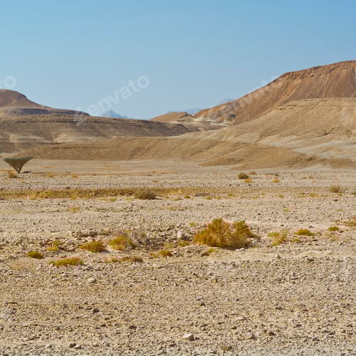 Preview: Loneliness And Emptiness Of The Rocky Hills Of The Negev Desert In Israel. Breathtaking Landscape
