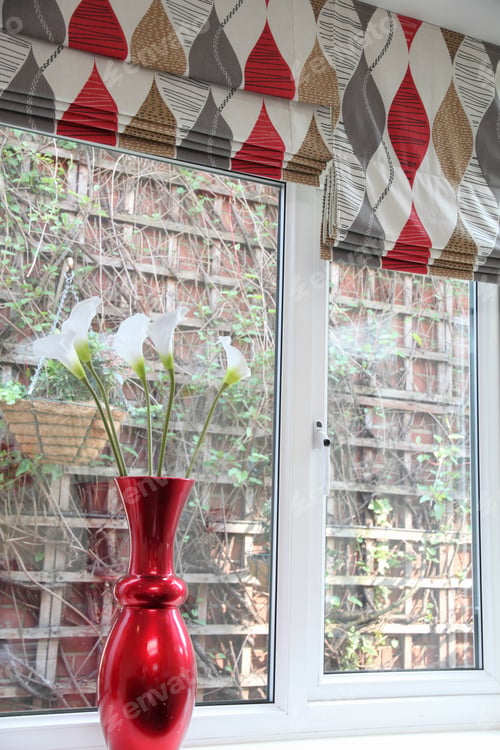 Preview: Red Vase Near Window Living Room Decoration