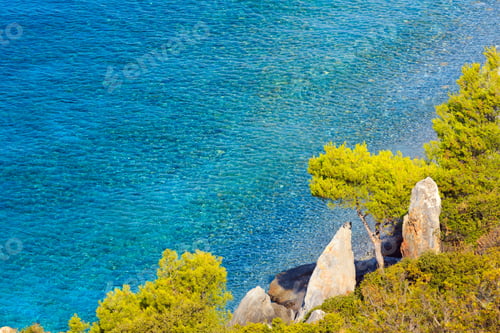 Preview: Summer Sea Coast Morning Landscape (Kassandra Peninsula, Halkidiki, Greece).