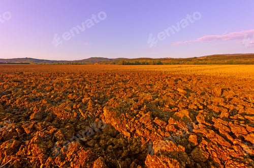 Preview: Plowed Fields Of Italy In A Autumn At Sunset