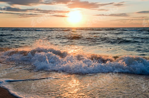 Preview: Sea Sunset Surf Great Wave Break On Coastline