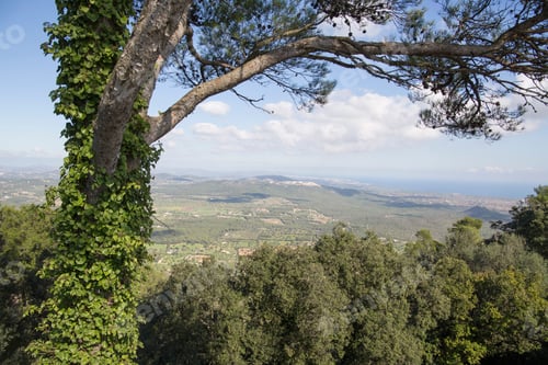Preview: View From San Salvador Sanctuary On Mountain In Majorca Island Balearics Spain