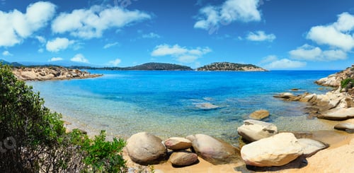 Preview: Beautiful Summer Aegean Sea Coast Landscape, Sithonia (Near Lagonisi Beach), Halkidiki, Greece.
