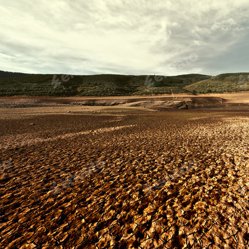 Preview: River In The Dry Valley Of Cantabrian Mountain, Spain, Vintage Style Toned Picture