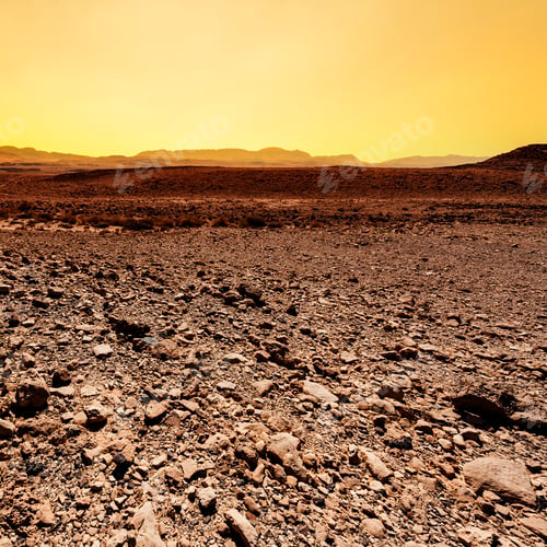 Preview: Rocky Hills Of The Negev Desert In Israel At Sunset. Breathtaking Landscape Of The Rock Formations