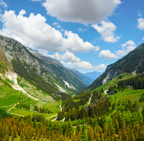 Preview: Summer Mountain View From Kaunertaler Gletscherstrasse (Kaunertal, Austria, Tirol). Two Shots