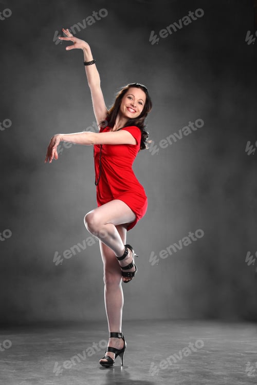 Preview: Portrait Of A Beautiful Girl In The Active Dance