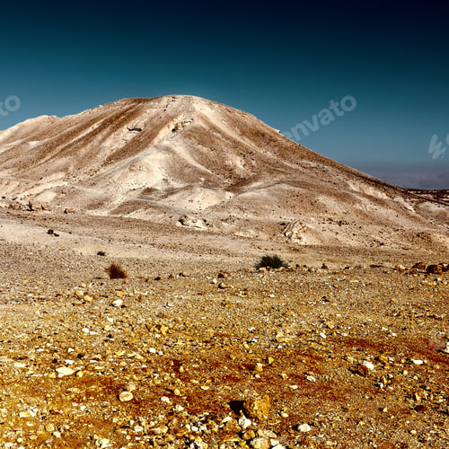 Preview: Judean Desert On The West Bank Of The Jordan River, Retro Image Filtered Style