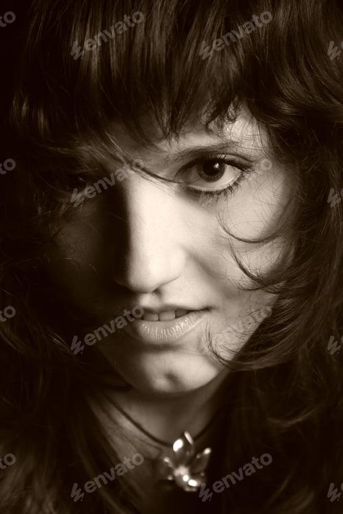 Preview: Portrait Of Beautiful Girl With Sexy Lips
