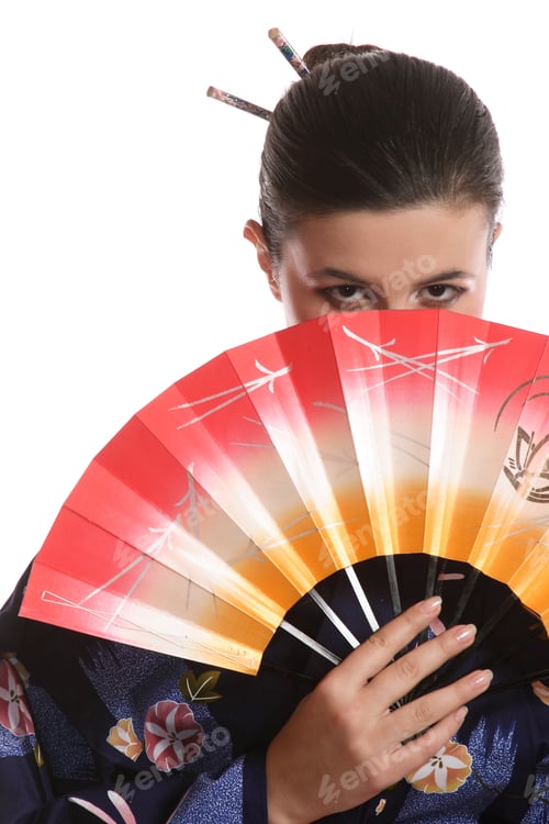 Preview: Kimono And A Fan At A Beautiful Girl