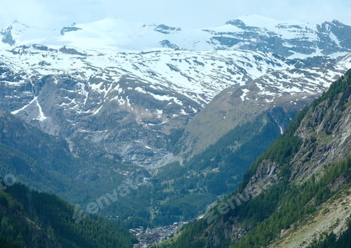 Preview: Summer Alps Mountain View From Plateau (Switzerland, Near Zermatt)