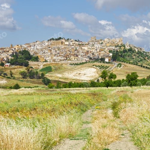 Preview: View To The Medieval City Of Pietraperria In Sicily