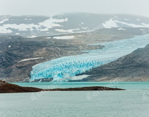 Preview: Lake Svartisvatnet And Cloudy View To Svartisen Glacier, Meloy, Norway