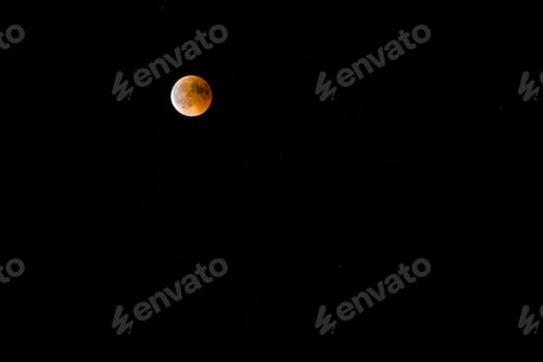 Preview: Denia Coast During The Moon Eclipse On July 27, 2018 Alicante Province Spain