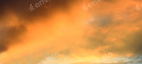 Preview: Evening Sunset Twilight Sky With Yellow Clouds Background