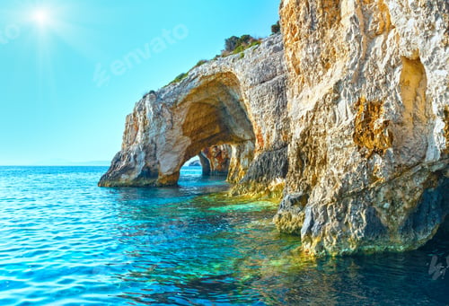Preview: View Of Blue Caves From Boat (Zakynthos, Greece, Cape Skinari )