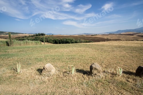 Preview: Magnificent Tuscan Rolling Hills Landscape In The Val D"Orcia Valley. World Heritage Site In