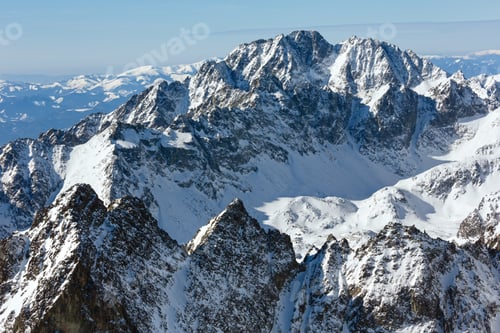 Preview: Winter Rocky Mountain Landscape (Tatranska Lomnitsa, High Tatras, Slovakia).