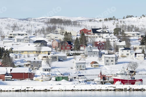 Preview: Winter Landscape Of The Norwegain Sea Near Tromso North Of Norway